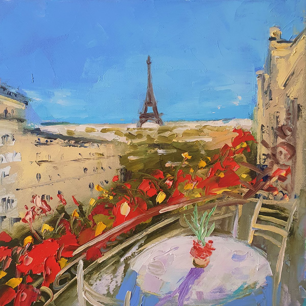 Paris City Painting by Volodymyr Smoliak
