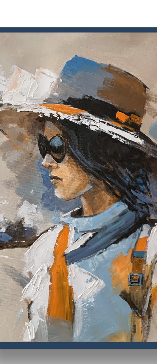 Fashion Woman Portrait in Hat. by Vita Schagen