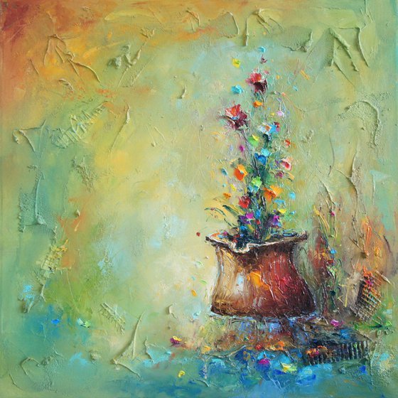 Spring colors, Flowers oil painting