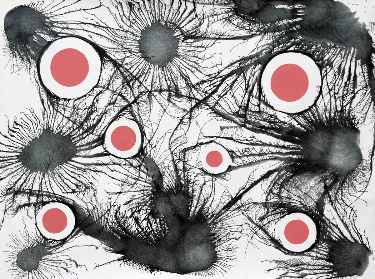 Abstract Acrylic Painting By Sumit Mehndiratta, 43 X 33", Exploflora Series No. 61, Original Artwork