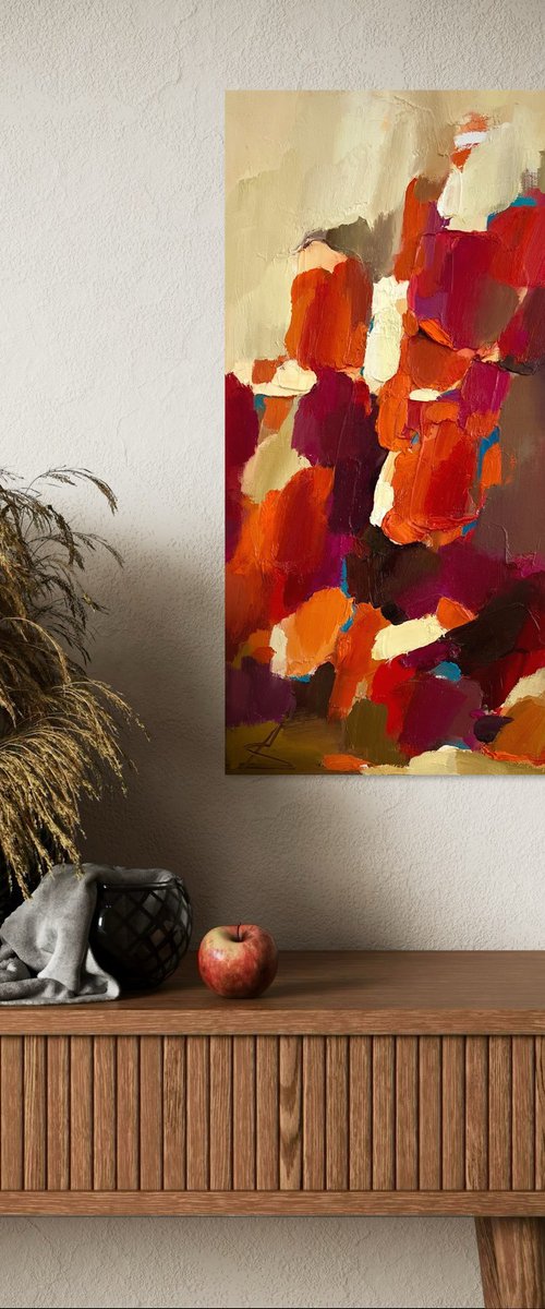 From Bottom to Top/ Oil abstract painting by Ana Saut