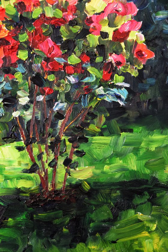 Rose garden large oil painting on canvas