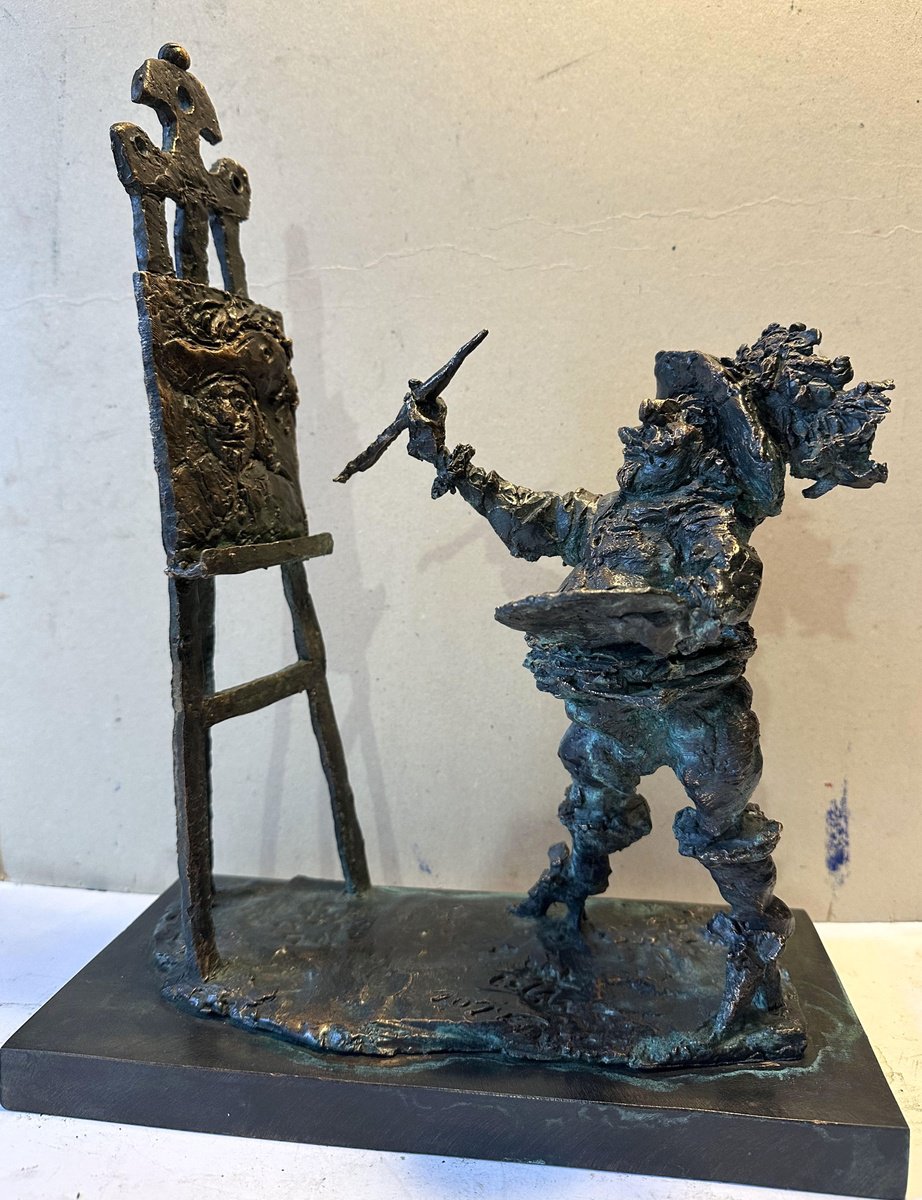 Surrealistic Bronze Sculpture , Rembrandt Paints Self-Portrait 2026 By Toth Erno, 12 X 18, Artwork For Sale On Artfinder