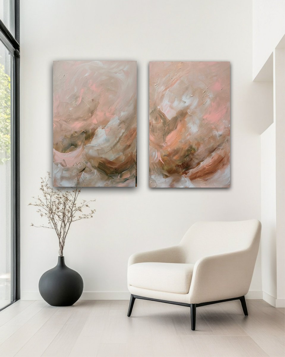 Abstract Landscape Acrylic Painting By Ivana Gigovic, 24 X 35, Touched By Light, Original Artwork