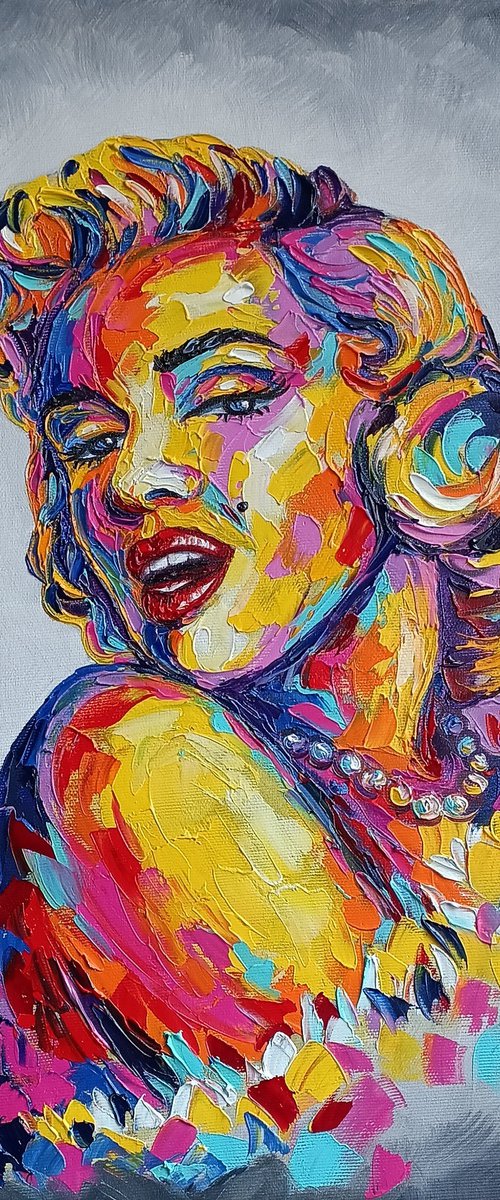 Marilyn Monroe - oil painting, portrait, woman face, woman portrait, Marilyn Monroe face by Anastasia Kozorez
