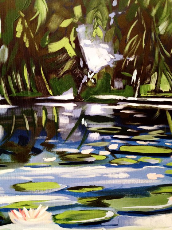 Pond with waterlilly 81 x 65 cm ( 32 x 25,5 x 0,8 inches)