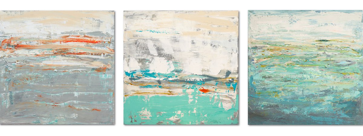 Triptych (abstract landscapes) by Susana Sancho Beltr�n