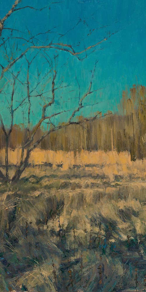 Deer in the Quiet Field by Slava Batov