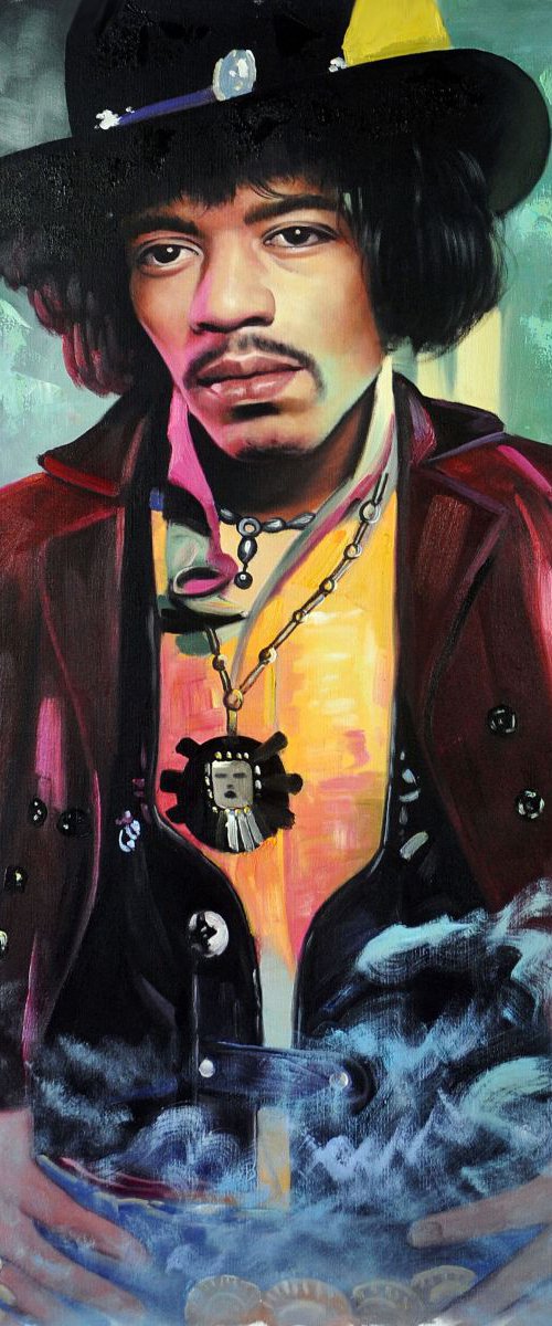 Jimi Hendrix Portrait by Di Capri