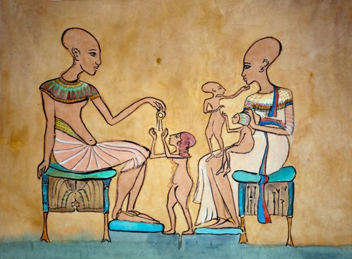 Free version of the "Stela of Akhenaten and his family" by Marcel Garbi