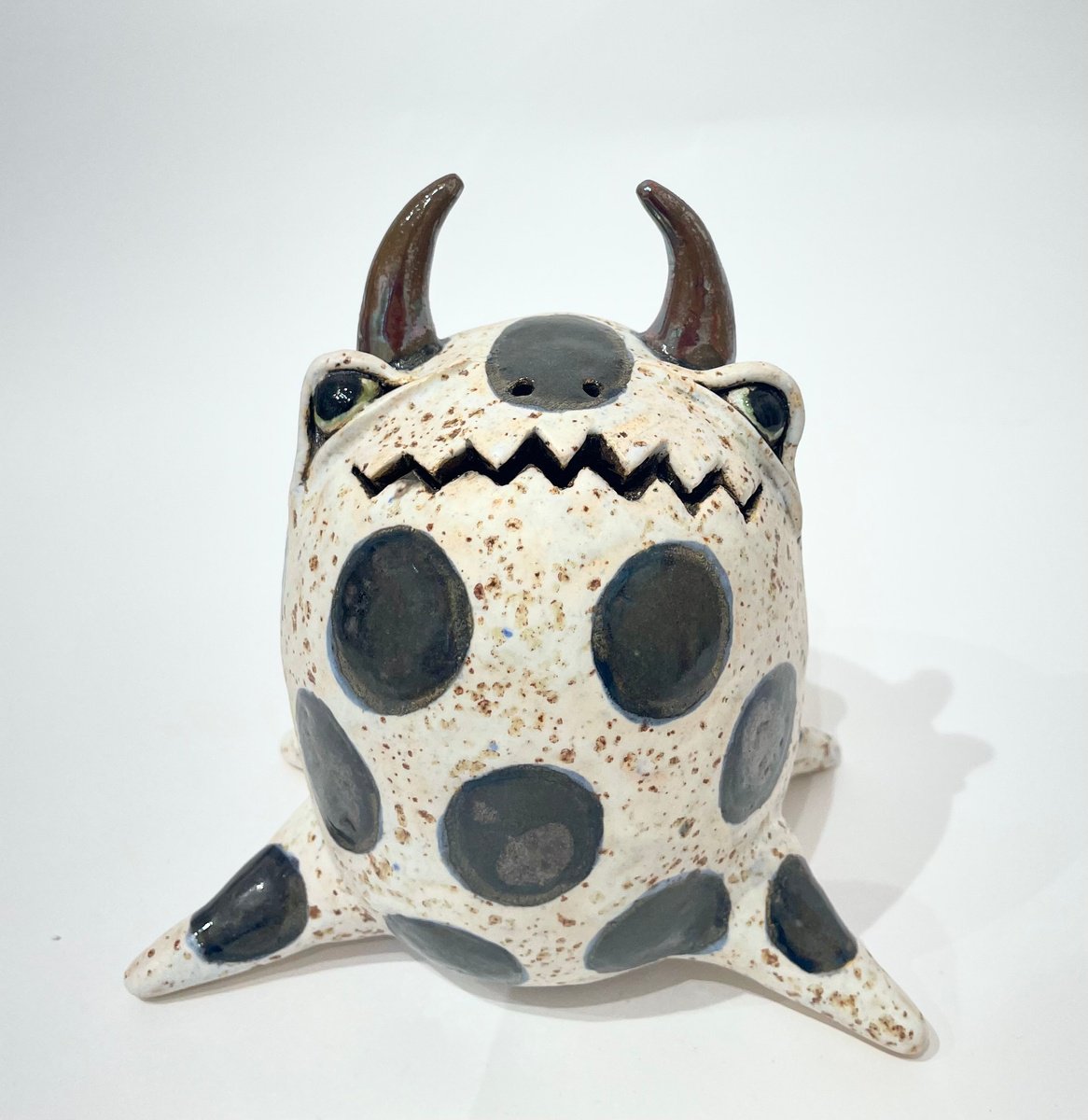 Expressive Clay Sculpture , Funny Dotted By Viktor Zuk, 6 X 6, Artwork For Sale On Artfinder