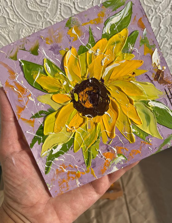 Sunflower oil impasto painting