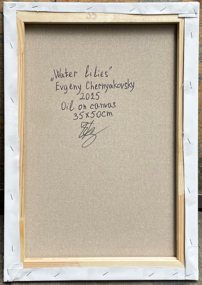 Impressionistic Botanical Oil Painting By Evgeny Chernyakovsky, 14 X 20, Water Lilies, Original Artwork