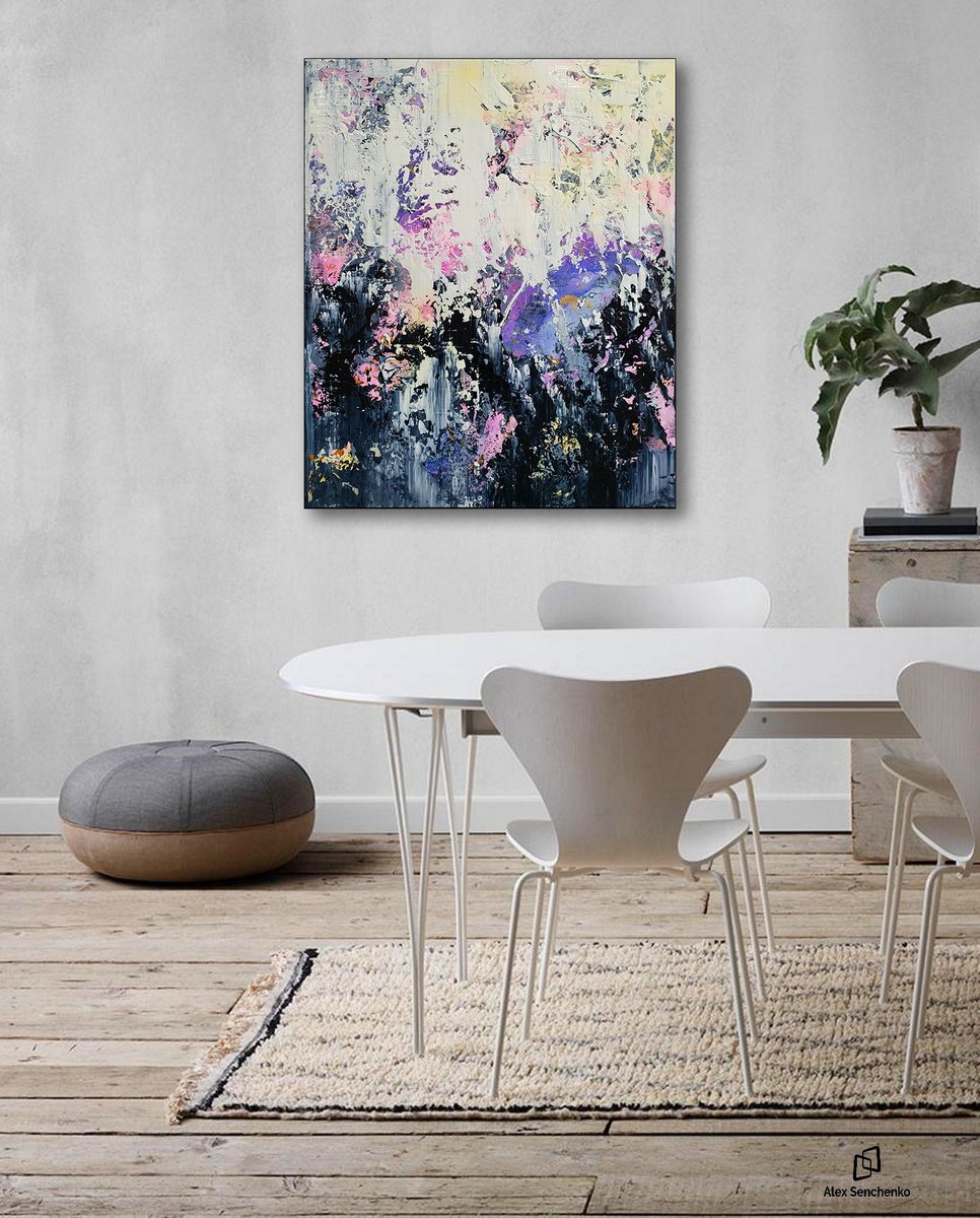 Abstract Acrylic Painting By Alex Senchenko, 39 X 47, Abstract 2305, Original Artwork