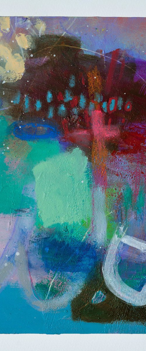 Where Are You Rooted? 8x10" Small Abstract Expressionist Painting Original by Kerri McCabe