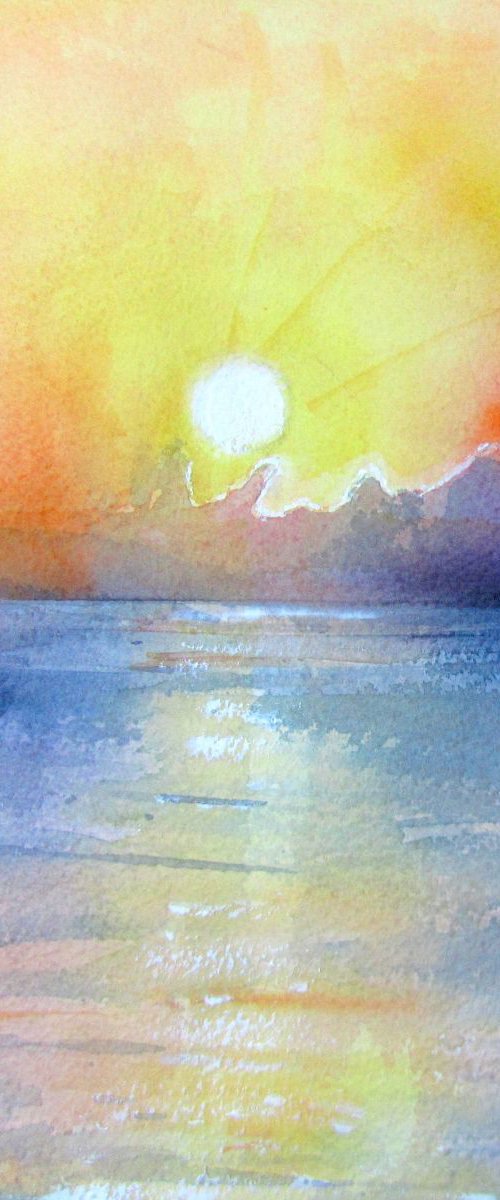 Homage to J.M.W. Turner: Sunrise in Santorini, Greece 3 by Violeta Damjanovic-Behrendt