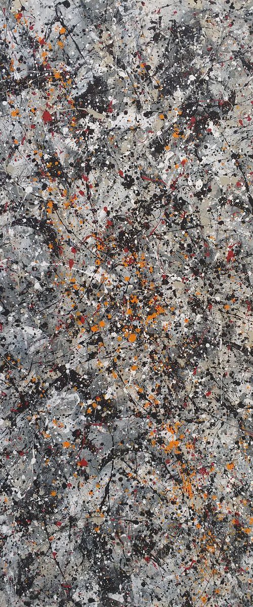 Abstract Jackson Pollock style acrylic on canvas by M.Y. by Max Yaskin