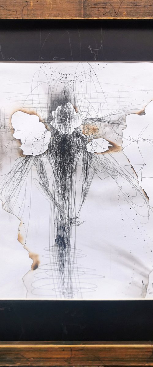 Frame offer drawing angel vibration 11.08.2022 spiritual art by master O Kloska by Kloska Ovidiu