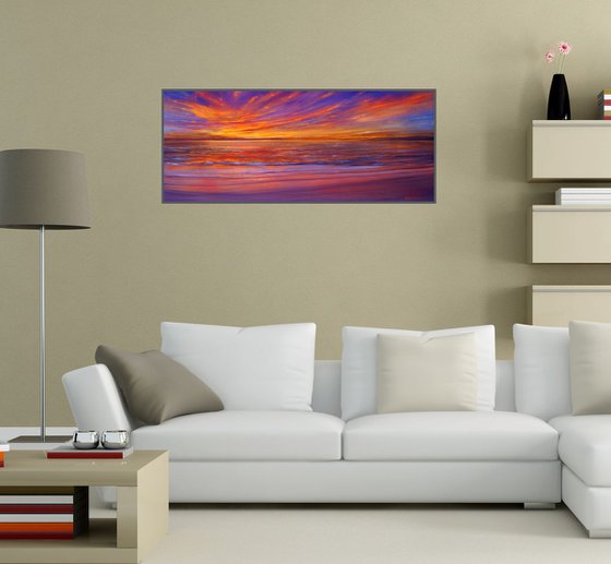 SUNSET SEA I. 100x42.