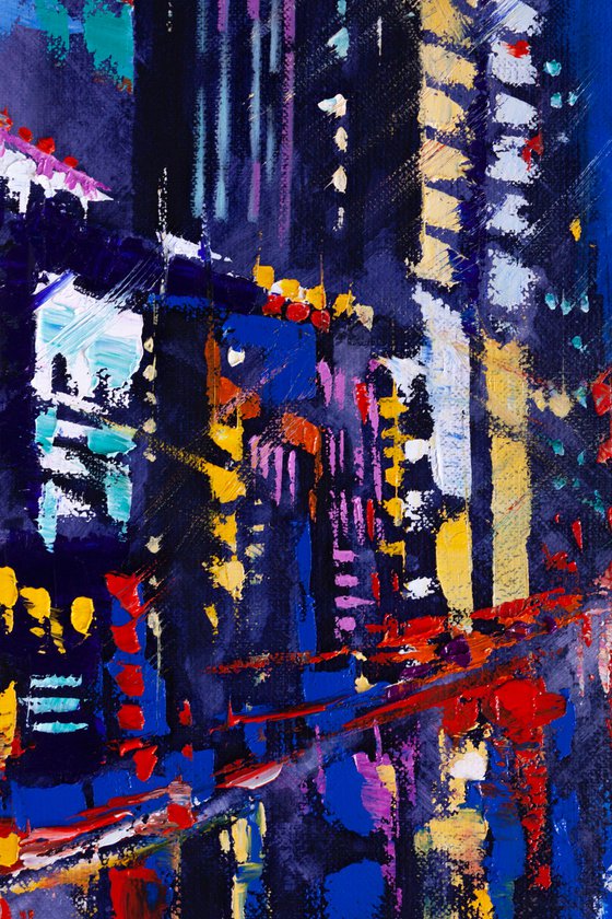 ABSTRACT CITYSCAPE ," Night city lights"