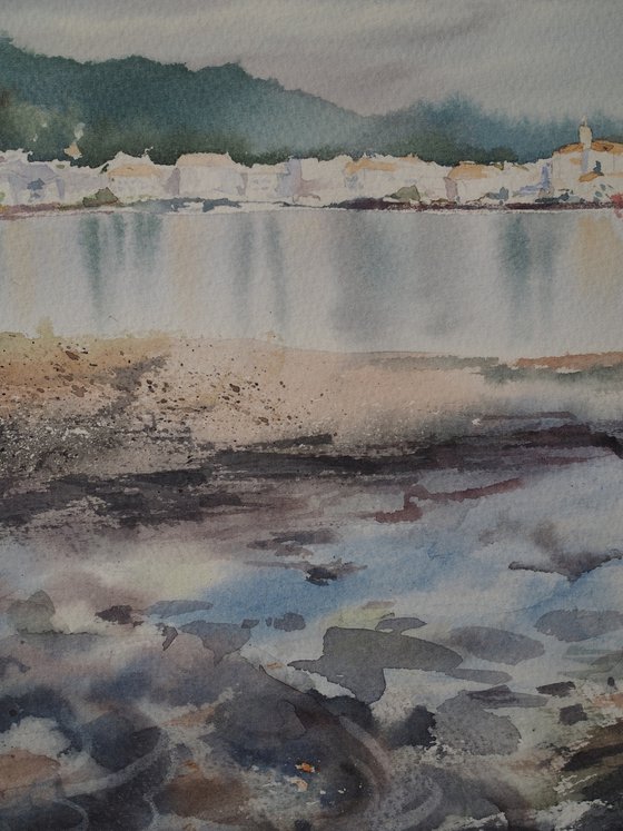 Seaview of Cadaques, Spain - original watercolor