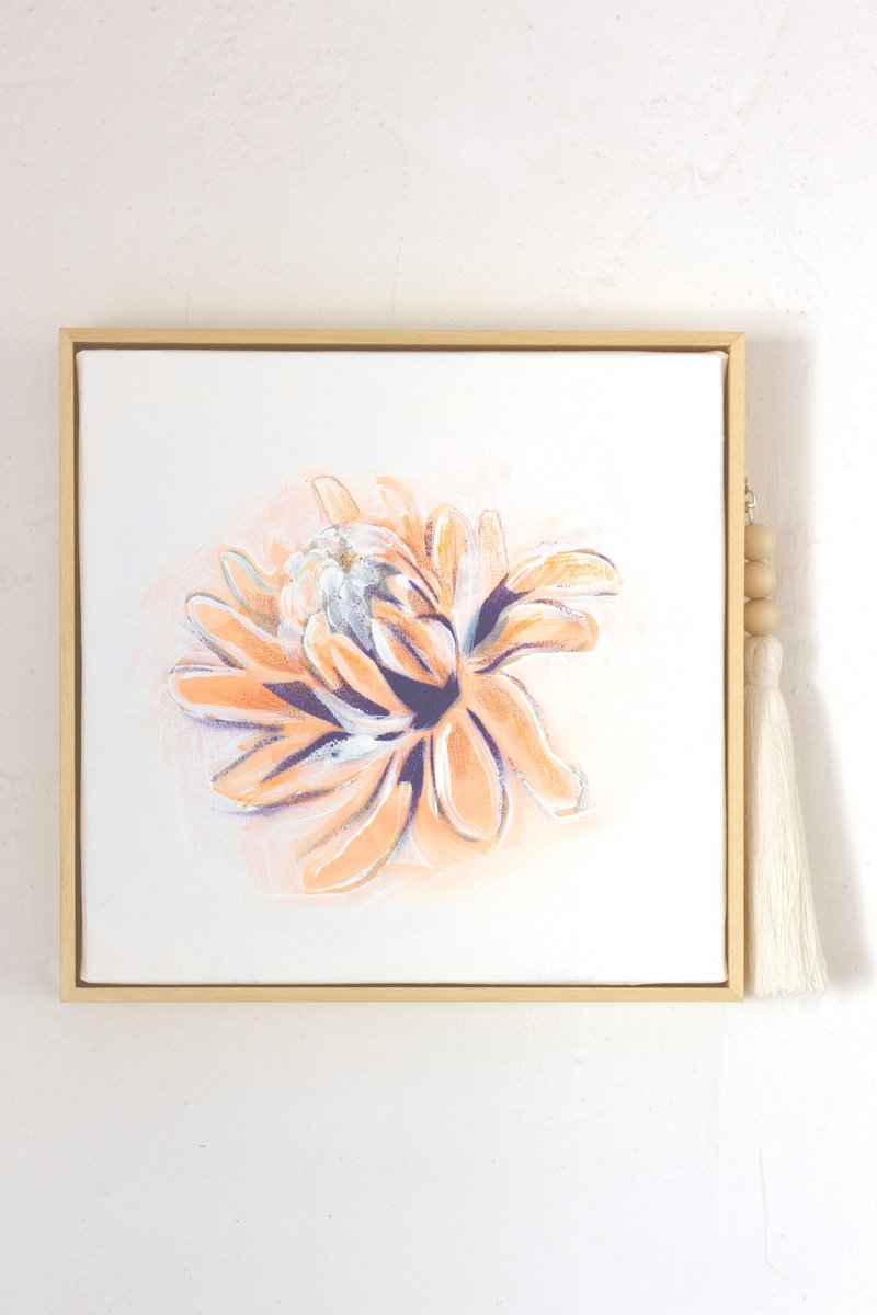 Urban And Pop Botanical Painting By Hannah Adamaszek, 15 X 15, Golden Ginger, Original Artwork