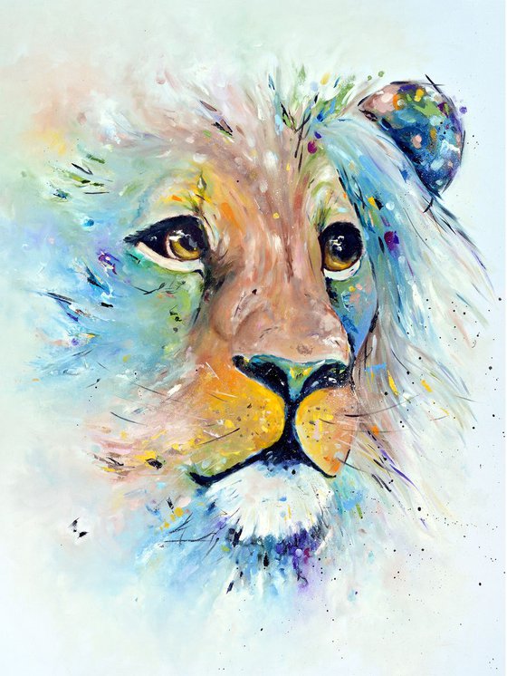 Lion Painting - Animal Painting on Canvas