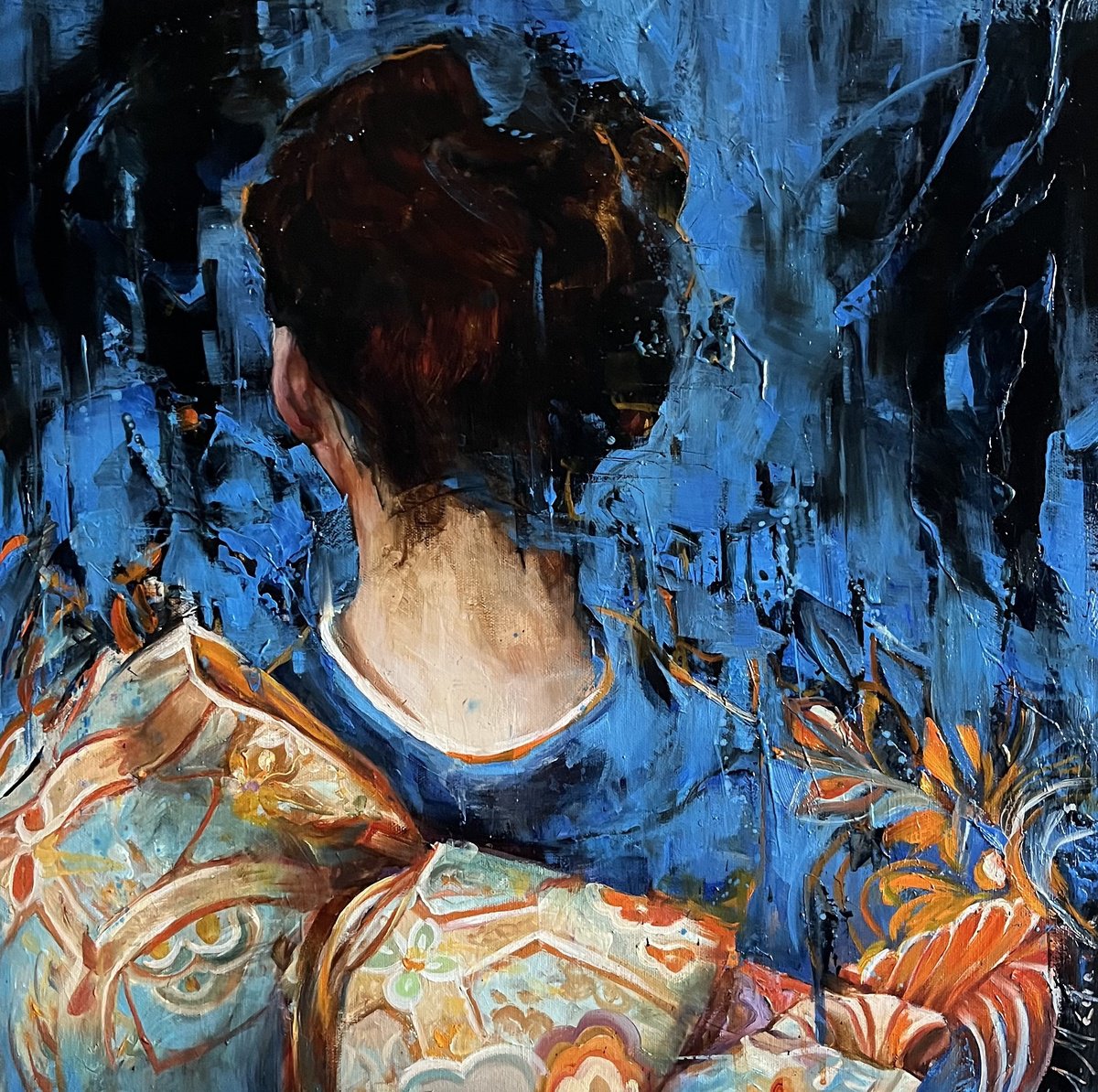 BLUE - GIRL IN KIMONO by Elena Mashajeva-Agraphiotis