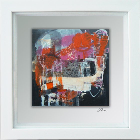 Framed ready to hang original abstract  - Chaos #2