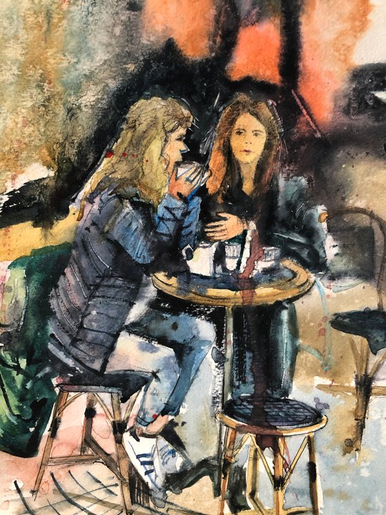 Friends in Paris Cafe