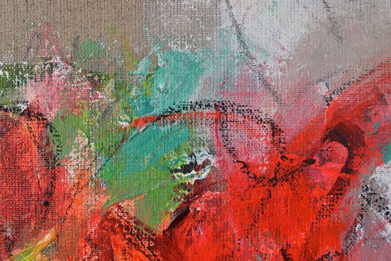 Red Triptych - small abstract works