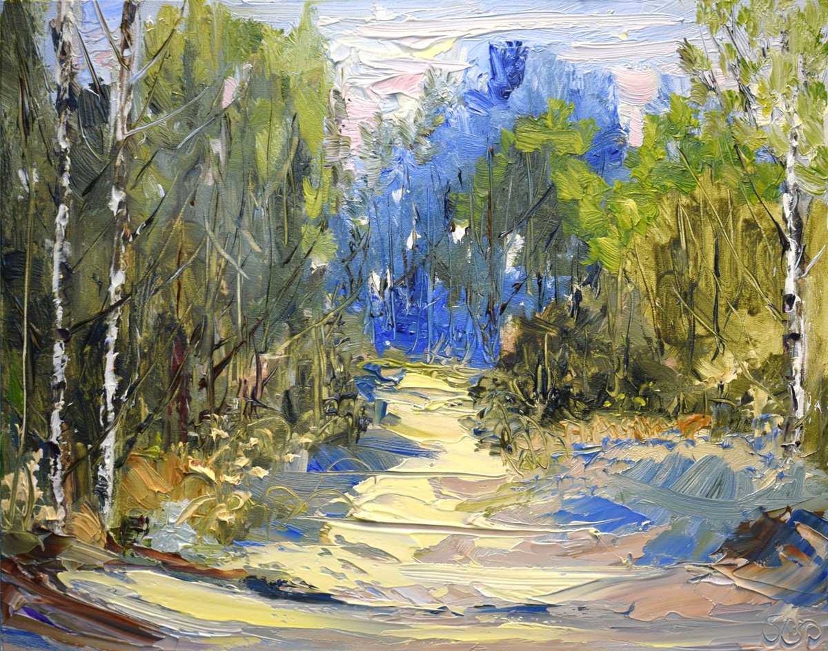 Impressionistic Landscape Oil Painting By Sonja Brussen, 13 X 10", Foxy, Original Artwork