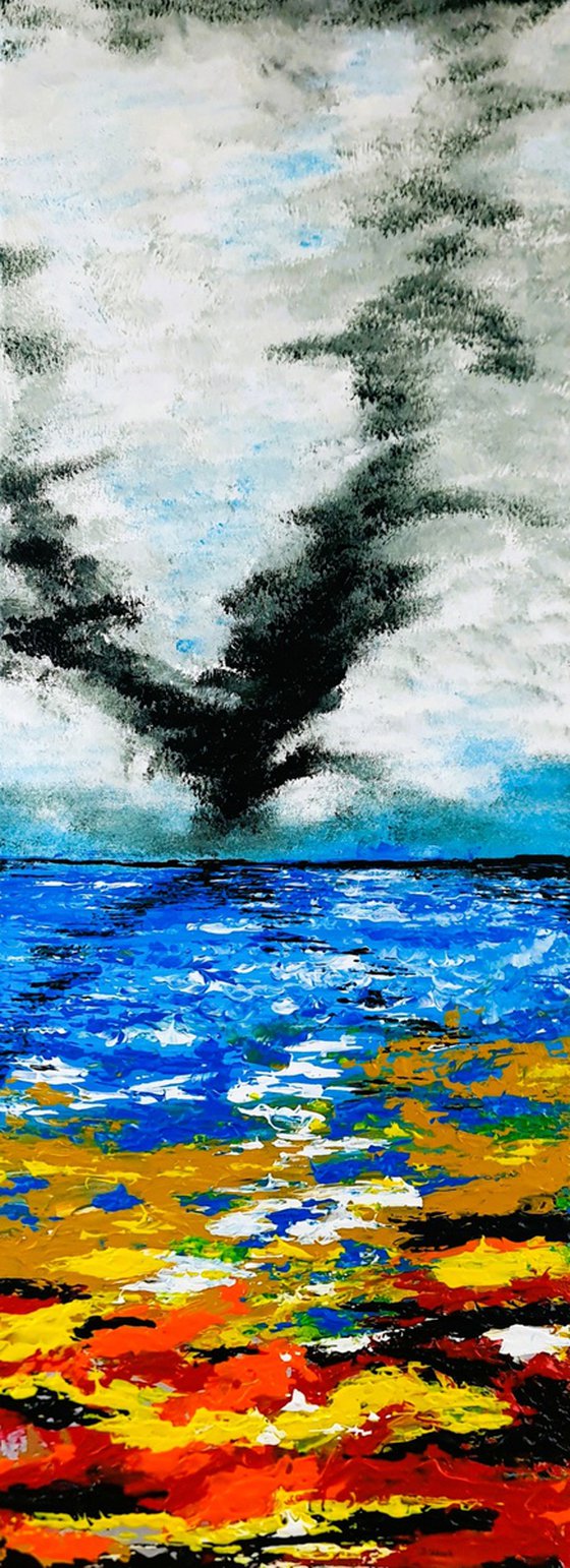 Burning seascape
