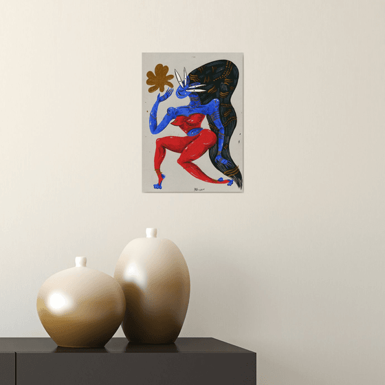 Goddess on a silver background