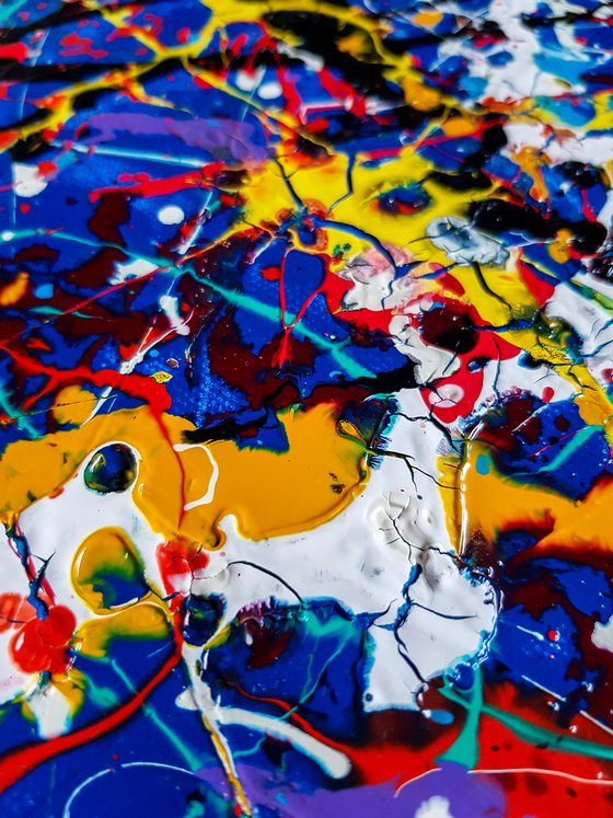 - Separita - (W)120x(H)106 cm. Style of JACKSON POLLOCK. Abstract Expressionism Painting