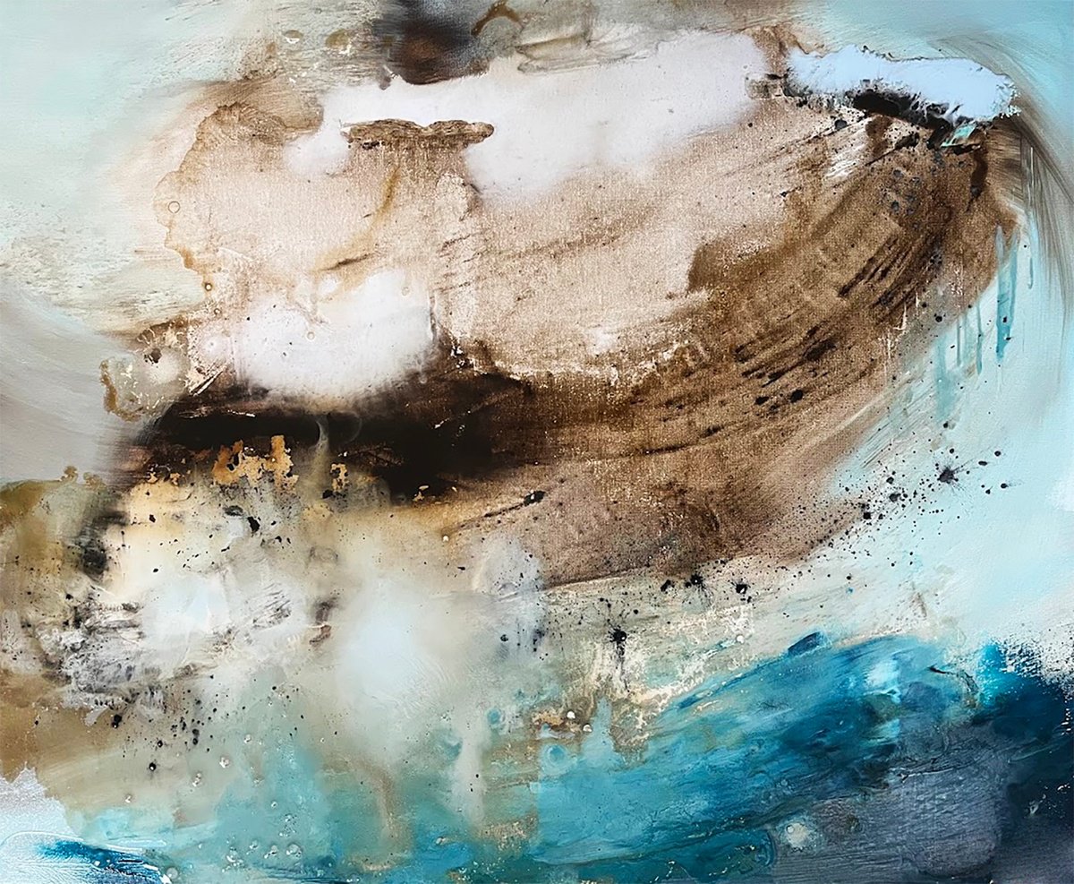 Abstract Oil Painting By Julia Swaby, 24 X 20", Call & Response Ii, Original Artwork