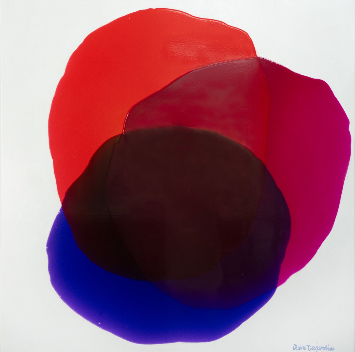 Abstract Acrylic Painting By Claire Desjardins, 48 X 48, Chroma Love 01, Original Artwork