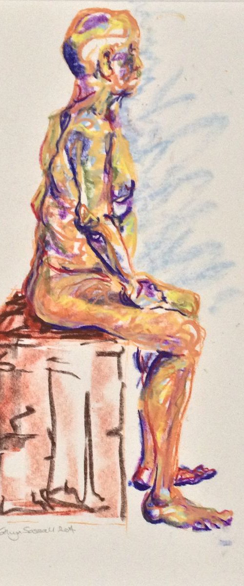 Seated - Male Nude by Kathryn Sassall