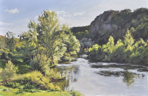 August 21, the Loire river, evening light by ANNE BAUDEQUIN