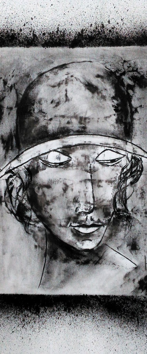 Woman in Hat original oil painting by Halyna Kirichenko