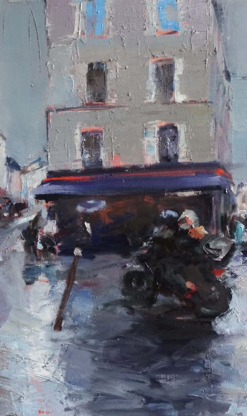 Pluie rue de la Roquette, Paris by Manuel Leonardi