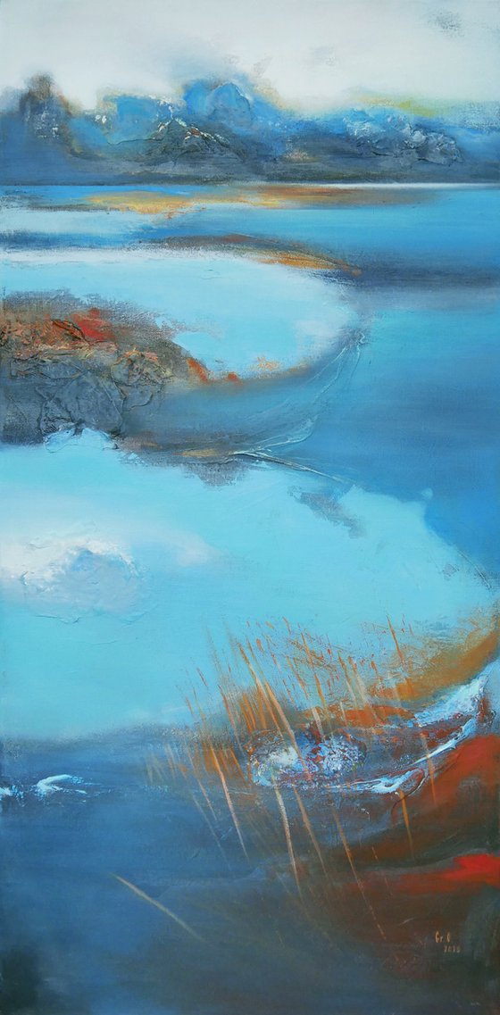 Blue Landscape - A Vibrant Impressionistic Painting