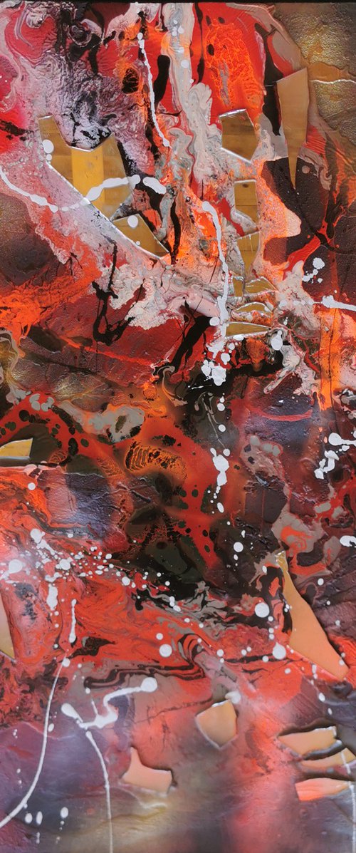 Amaizing mixed media tehnique Heart pounding incandescent (8) master O KLOSKA by Kloska Ovidiu