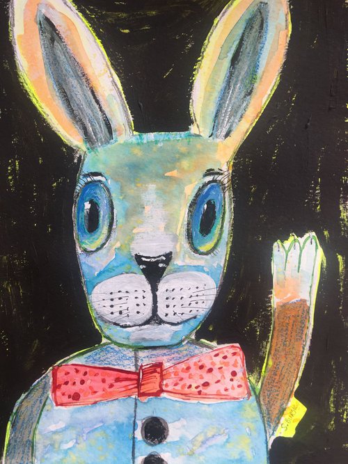 Mr. Bunny Rabbit very happy by Sharyn Bursic