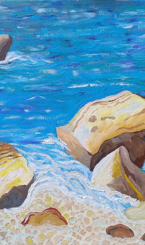 Rocks at Cala Sardina by Kirsty Wain