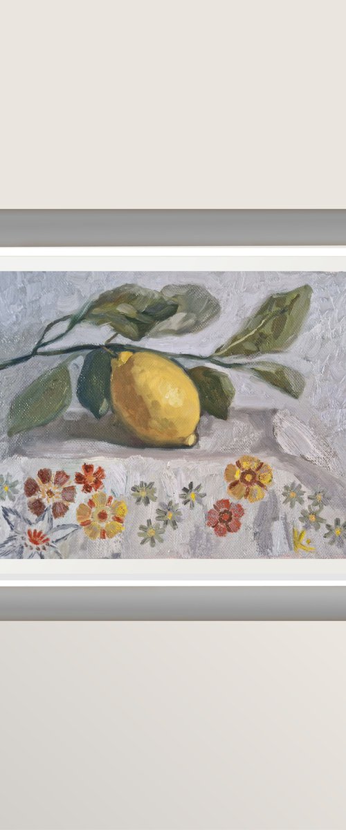 Still-life with fruit "Lemon" by Olena Kolotova