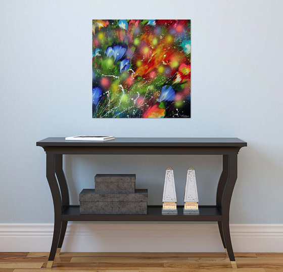 ”Evening Garden” Abstract Painting on canvas