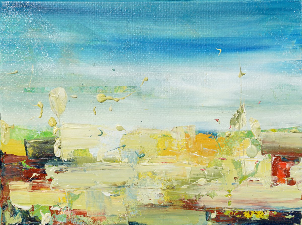 Abstract Oil Painting By Jelena B, 16 X 12, Remembering Winslow Homer 40X30Cm/16X12In, Original Artwork