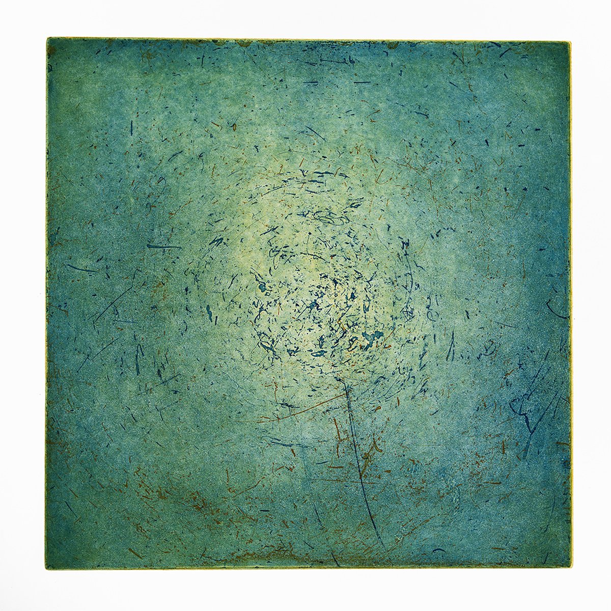 Expressive Abstract Limited Edition Print By Heike Roesel, 19 X 19, - Dandelions - ?(Pusteblume), Original Artwork