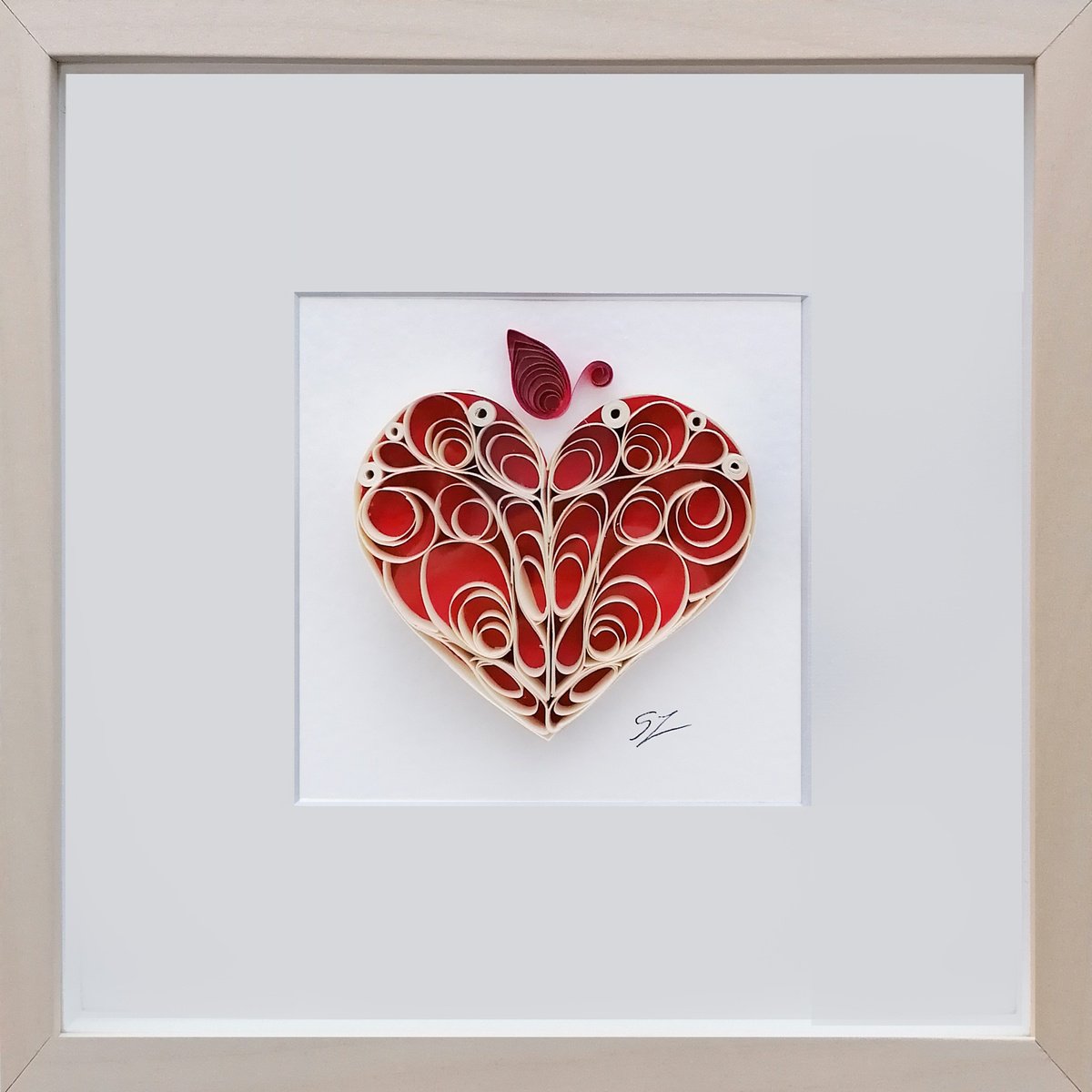 Quilling Red Heart by Susana Zarate